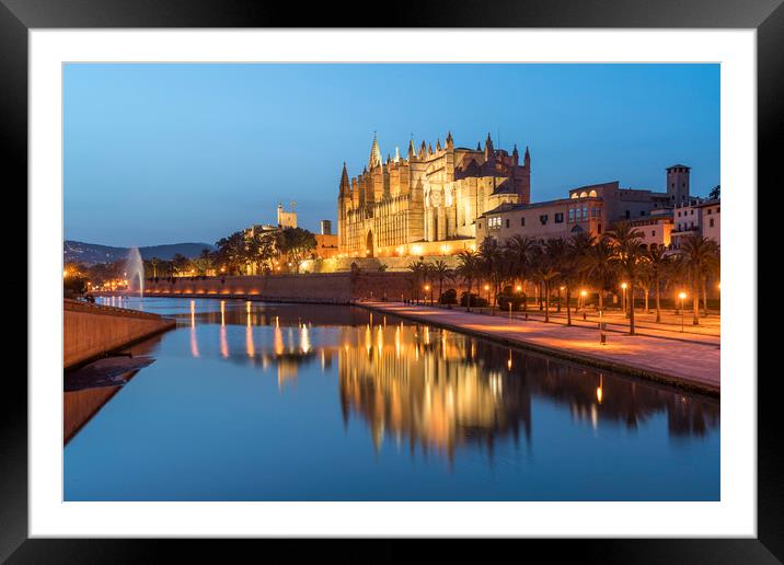 Cathedral in Palma Framed Mounted Print by peter schickert