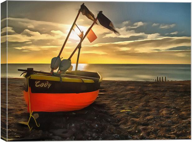 Little Fishing Boat Worthing Canvas Print by Clive Eariss