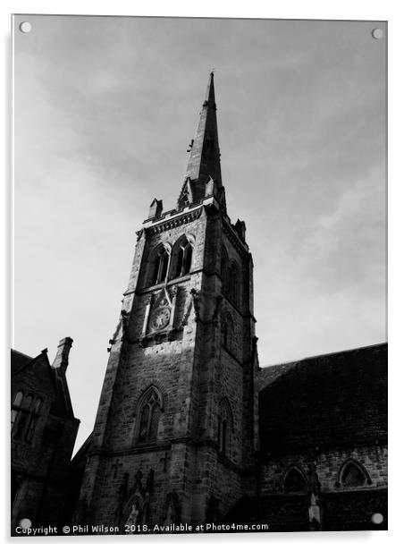 St Nicholas' Church Durham City Acrylic by Phil Wilson