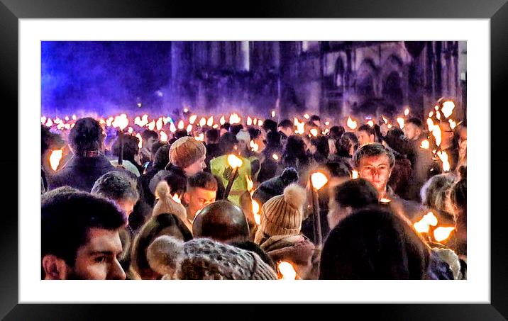 Winchester Torchlight Procession Framed Mounted Print by John B Walker LRPS