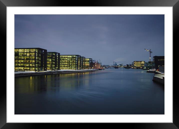 Canal in Copenhagen city Framed Mounted Print by Dalius Baranauskas