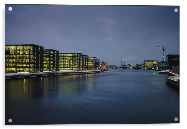 Canal in Copenhagen city Acrylic by Dalius Baranauskas