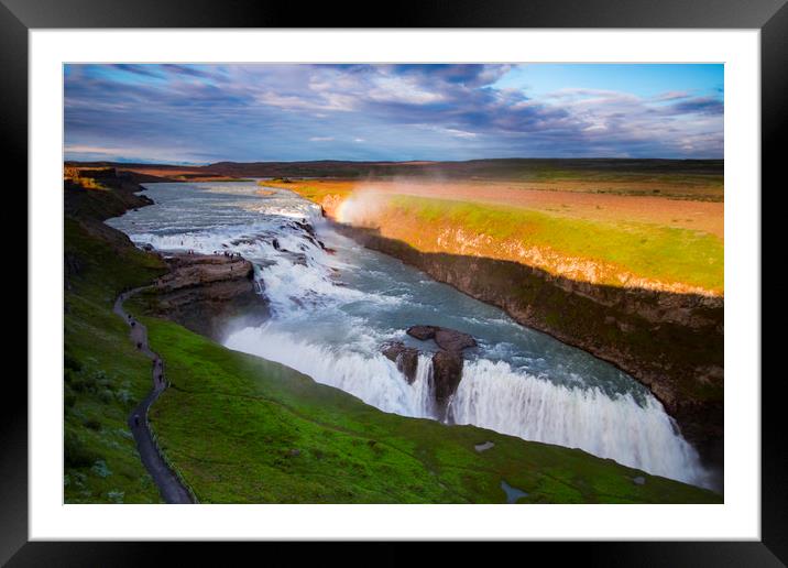 The colors of Gullfoss Framed Mounted Print by Dalius Baranauskas