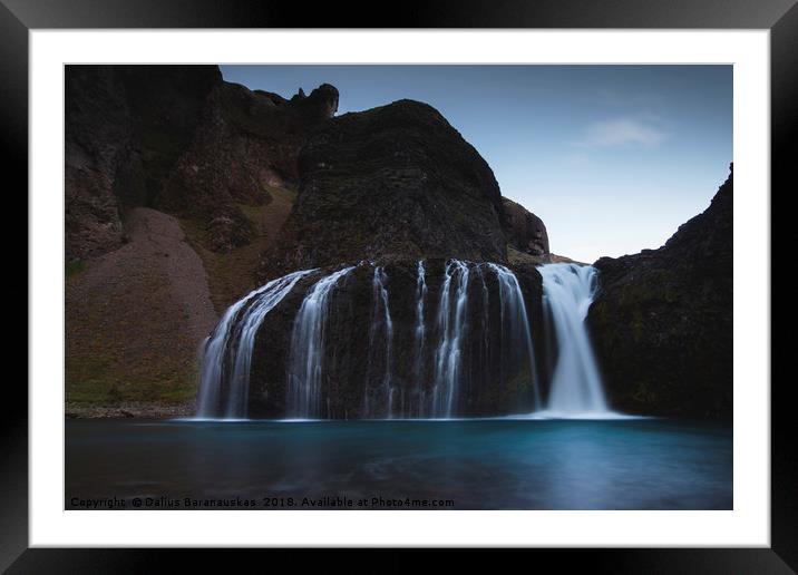 Stjórnarfoss waterfall in Iceland Framed Mounted Print by Dalius Baranauskas