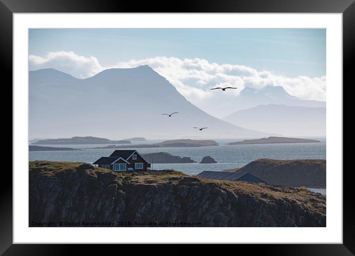 Remote House in Iceland Framed Mounted Print by Dalius Baranauskas