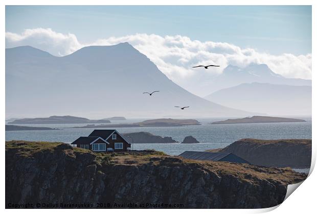 Remote House in Iceland Print by Dalius Baranauskas