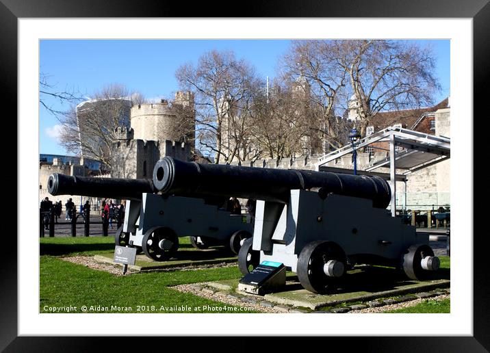 Big Guns at the Tower of London  Framed Mounted Print by Aidan Moran