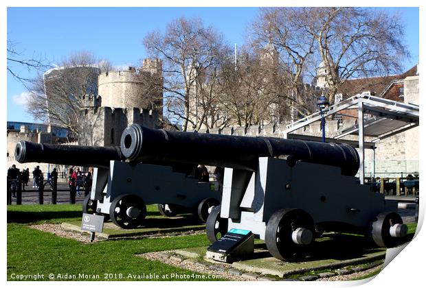 Big Guns at the Tower of London  Print by Aidan Moran
