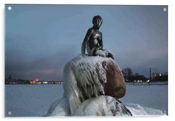 Frozen statue of The Little Mermaid Acrylic by Dalius Baranauskas