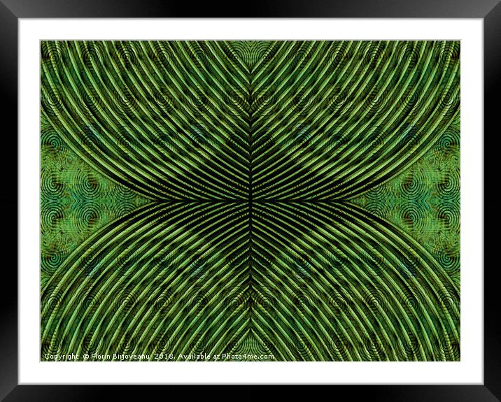 Mused Deformation Green Framed Mounted Print by Florin Birjoveanu
