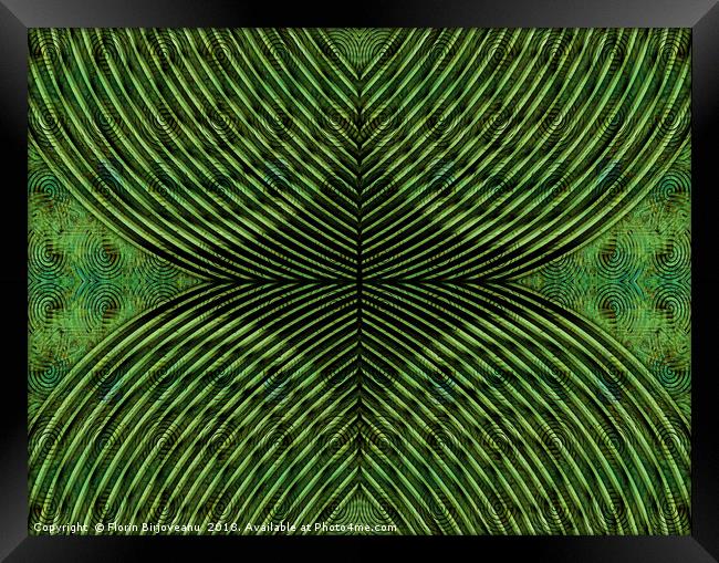 Mused Deformation Green Framed Print by Florin Birjoveanu