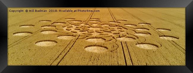Crop Circles in Somerset Framed Print by Will Badman