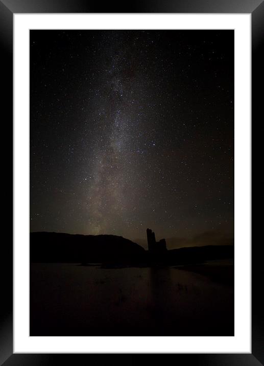 Ardvreck Castle and Milky Way Framed Mounted Print by Derek Beattie