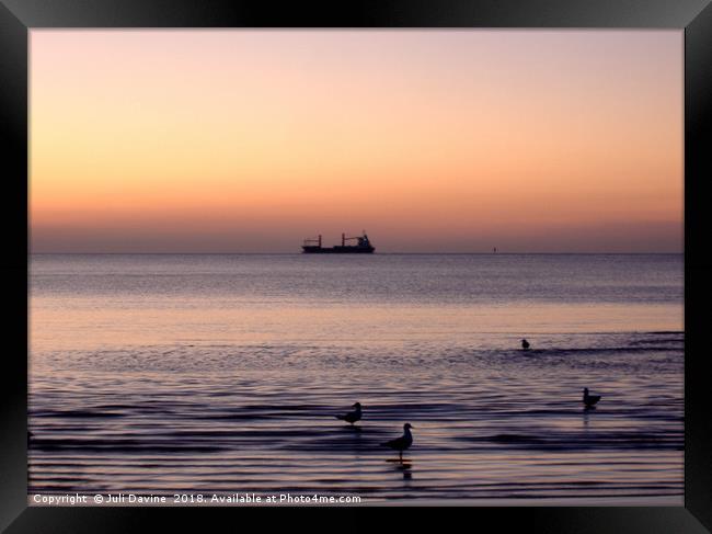 Ships that Pass in the Twilight Framed Print by Juli Davine