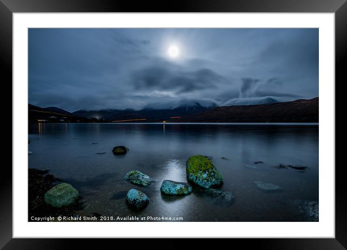 Full moon over Loch Ainort Framed Mounted Print by Richard Smith