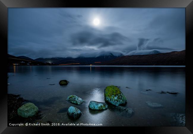 Full moon over Loch Ainort Framed Print by Richard Smith
