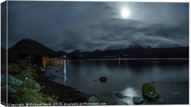 Full moon over Loch Ainort #2 Canvas Print by Richard Smith