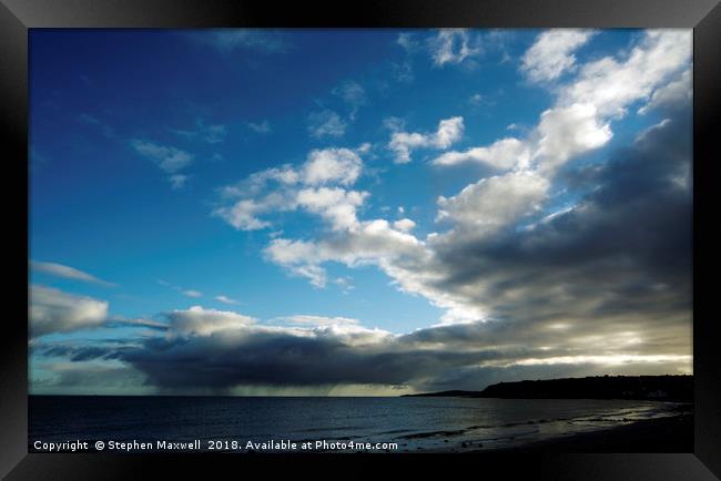 Drains Bay Sunset Framed Print by Stephen Maxwell