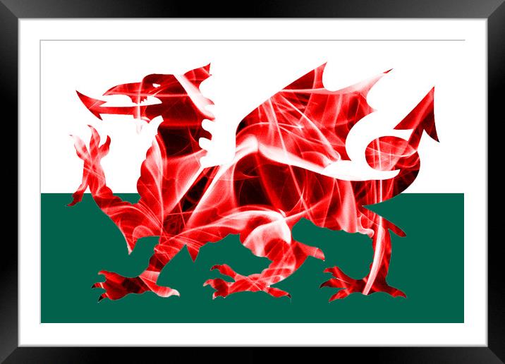The Welsh Smoke Dragon Framed Mounted Print by Steve Purnell