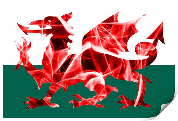 The Welsh Smoke Dragon Print by Steve Purnell