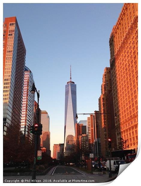 Freedom Tower At Sunset. Print by Phil Wilson