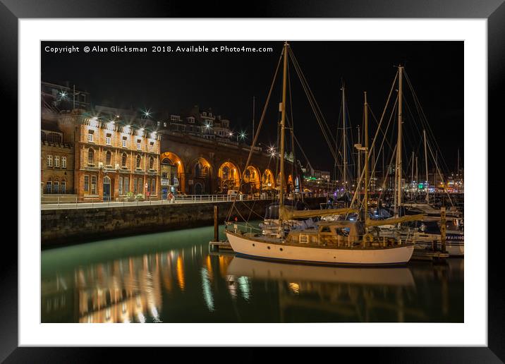  Ramsgate marina at night Framed Mounted Print by Alan Glicksman