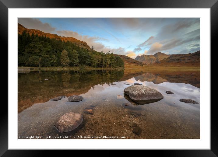 Blea Tarn Morning in Autumn Framed Mounted Print by Phil Durkin DPAGB BPE4