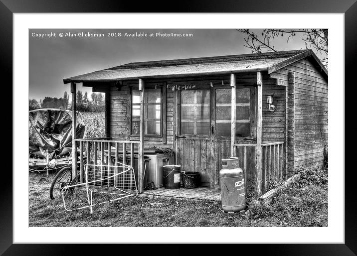 Shed at the back of a boat yard Framed Mounted Print by Alan Glicksman