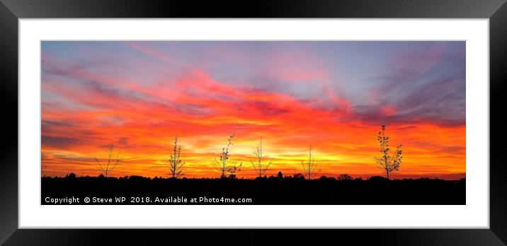 Fiery Sky Framed Mounted Print by Steve WP
