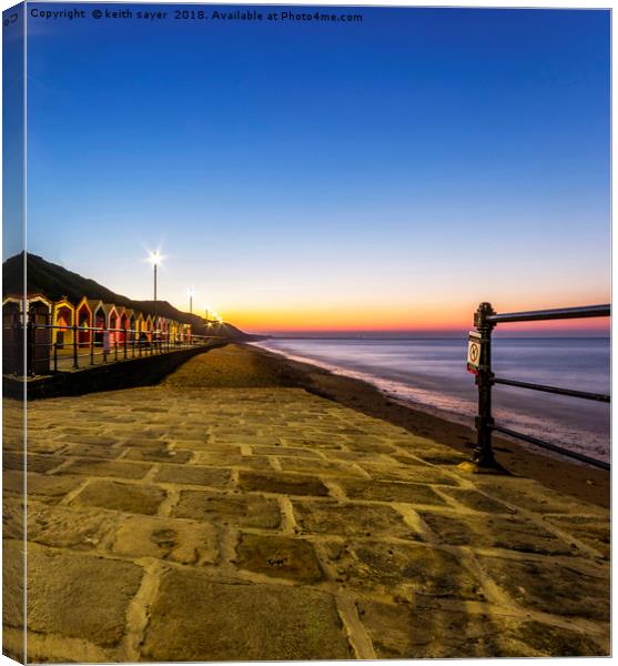 Saltburn sunset North yorkshire Canvas Print by keith sayer