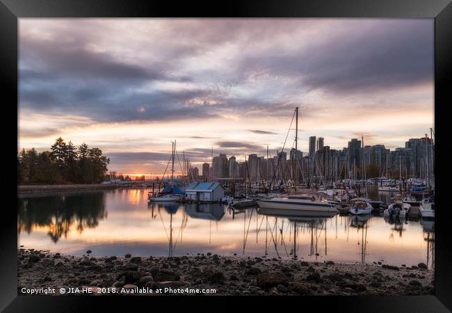 Vancouver morning Framed Print by JIA HE