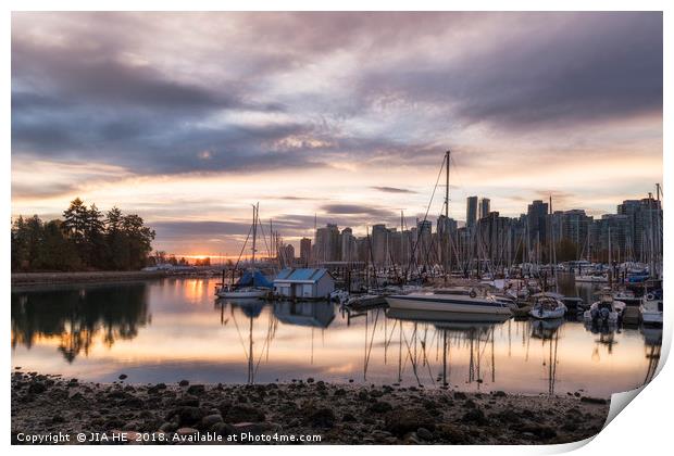 Vancouver morning Print by JIA HE