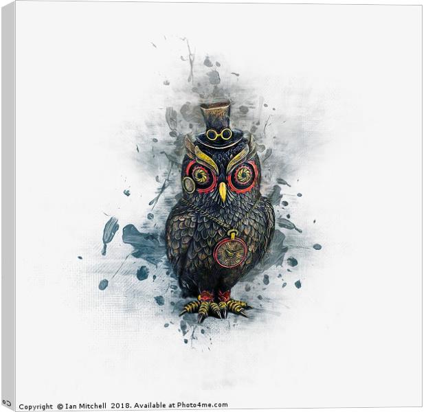 Steampunk Owl Canvas Print by Ian Mitchell