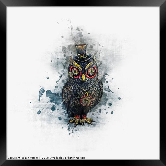 Steampunk Owl Framed Print by Ian Mitchell
