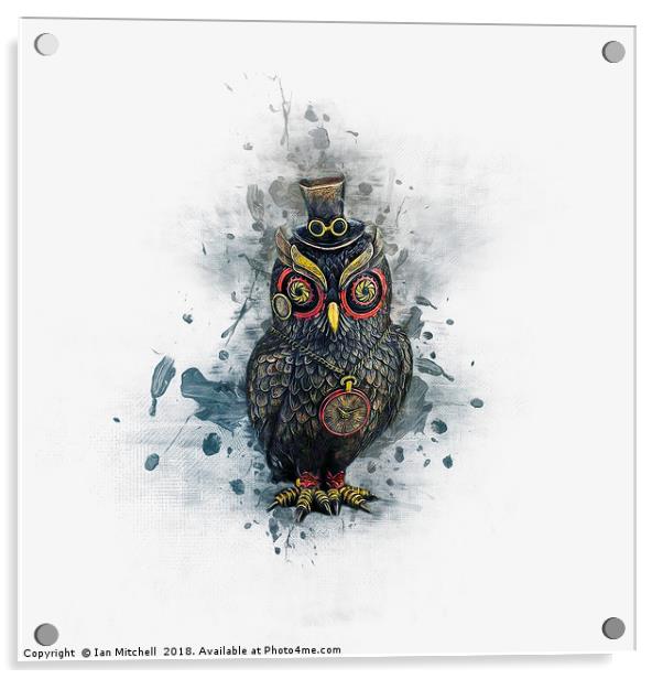 Steampunk Owl Acrylic by Ian Mitchell
