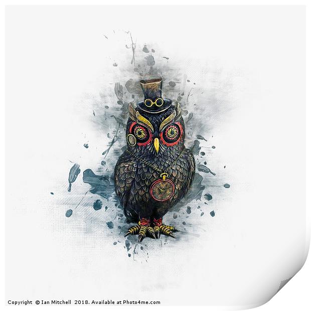 Steampunk Owl Print by Ian Mitchell