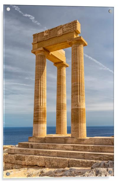Rhodes Lindos Acropolis Acrylic by Antony McAulay