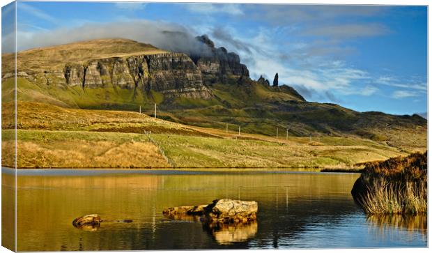 Storr and Loch Fada in morning sunshine Canvas Print by JC studios LRPS ARPS