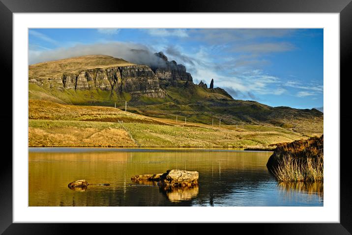 Storr and Loch Fada in morning sunshine Framed Mounted Print by JC studios LRPS ARPS