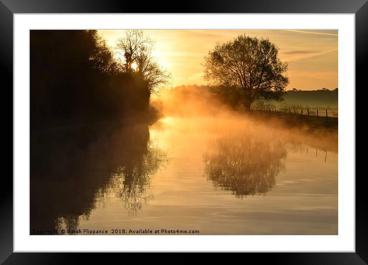 Early morning along the Kennet & avon canal. Framed Mounted Print by Sarah Flippance