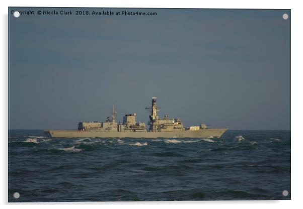 HMS Somerset Acrylic by Nicola Clark