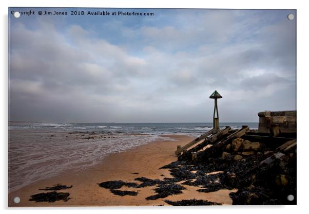 Northumbrian November Seascape Acrylic by Jim Jones