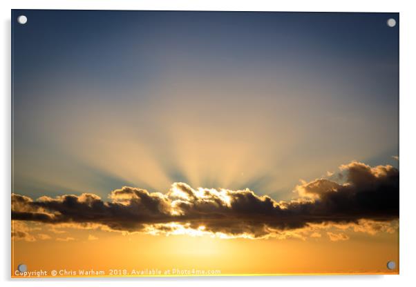 Sunrays at Sunset Acrylic by Chris Warham