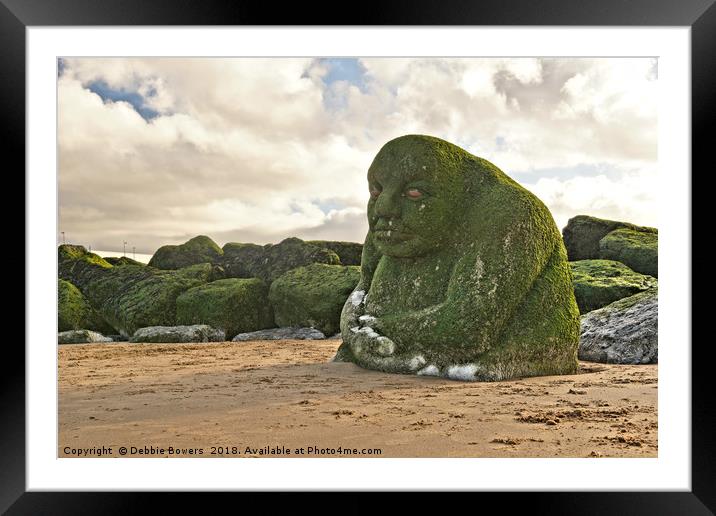 The  Stone Ogre on the Beach  Framed Mounted Print by Lady Debra Bowers L.R.P.S