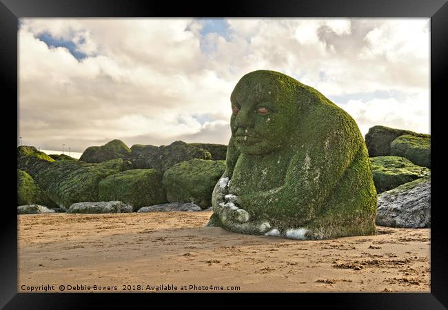 The  Stone Ogre on the Beach  Framed Print by Lady Debra Bowers L.R.P.S