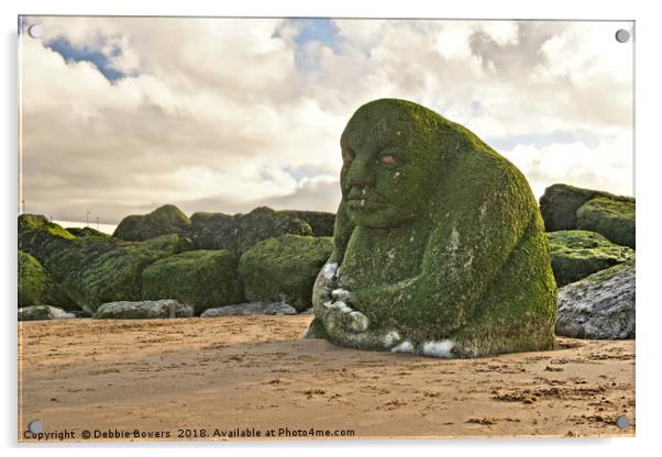 The  Stone Ogre on the Beach  Acrylic by Lady Debra Bowers L.R.P.S