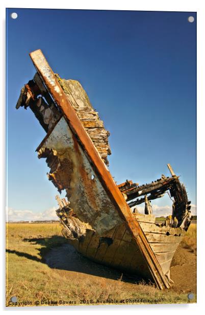 Shipwrecked Boat  Acrylic by Lady Debra Bowers L.R.P.S