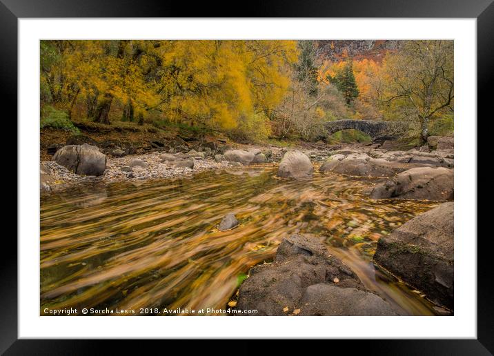 Autumn Rivers in Liquid Gold - Elan Valley Framed Mounted Print by Sorcha Lewis