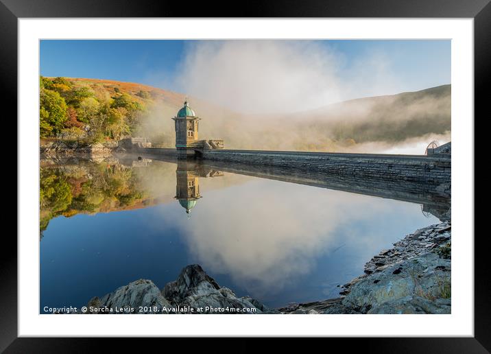 Frosty Penygarreg and the morning sun -Elan Valley Framed Mounted Print by Sorcha Lewis