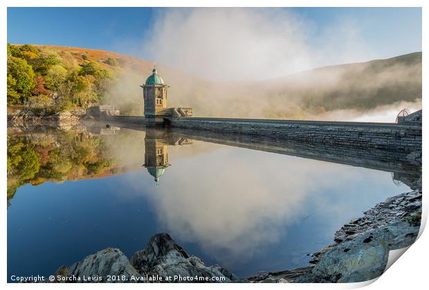Frosty Penygarreg and the morning sun -Elan Valley Print by Sorcha Lewis